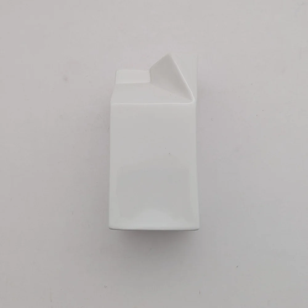 White Porcelain Milk Carton 12oz - Picture 3 of 4